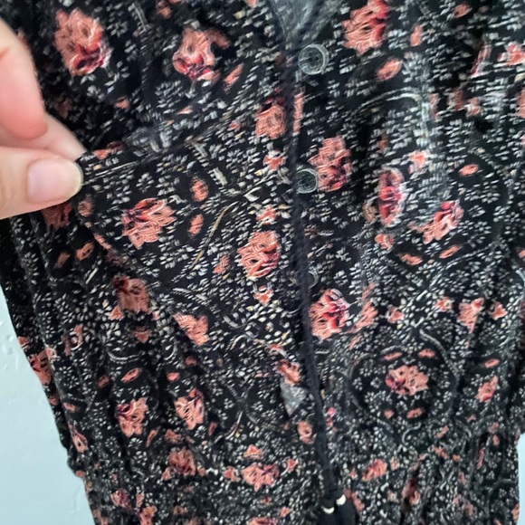 American Eagle Black and Pink Lotus Mini Dress XS - Picture 6 of 6